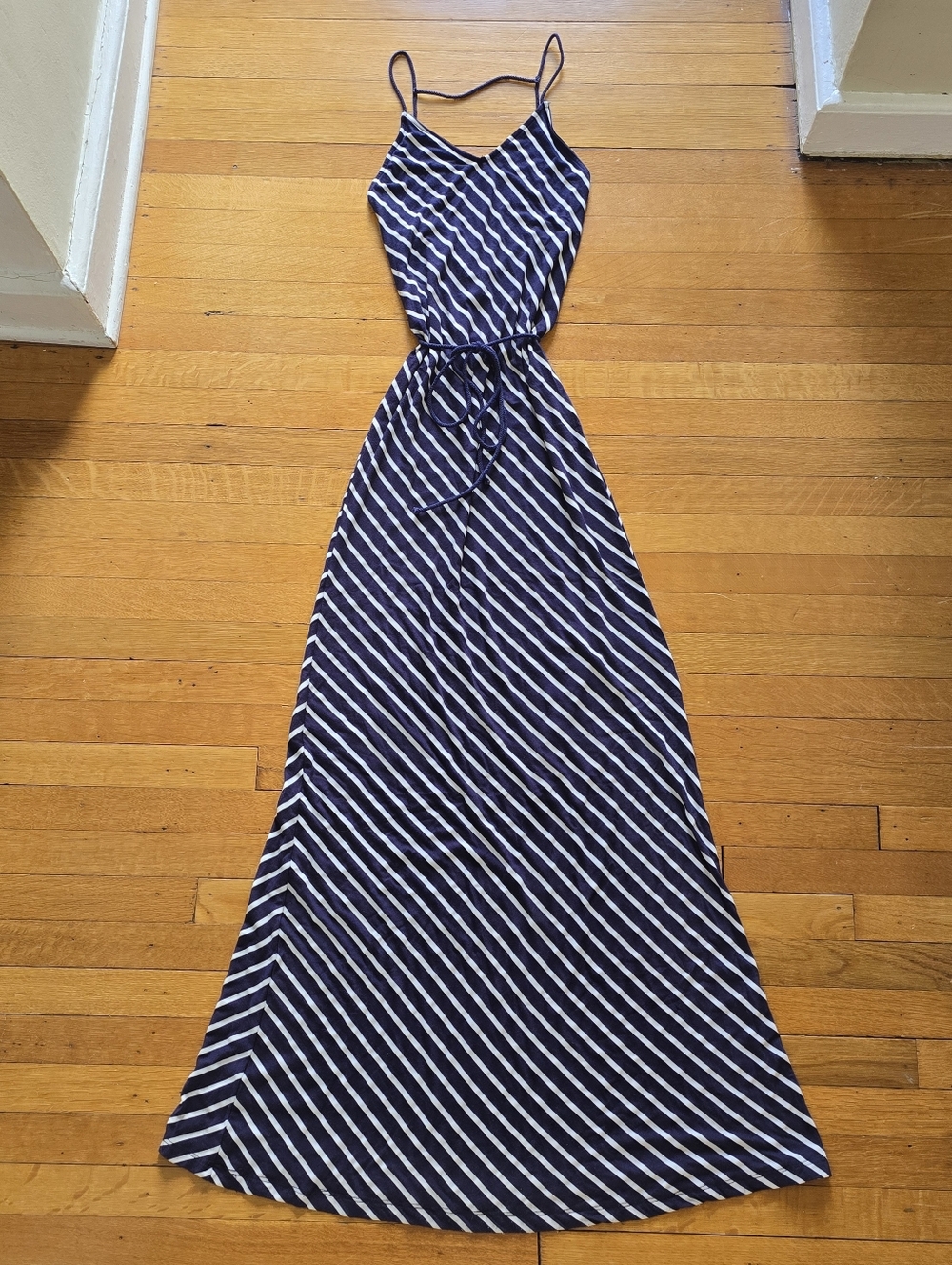 Cynthia Rowley, Navy & White Striped Ladder Back Maxi Dress, EUC, Women's XS